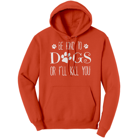 Image of Be_Kind_To_Dogs_Hoodie_Orange_Front_Mockup.png