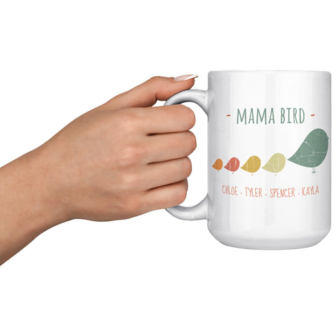 Image of Mama Bird with 4 Chicks 15oz Mug
