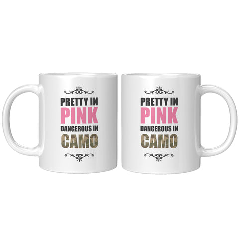 Image of Pretty In Pink Dangerous In Camo Ceramic Mug