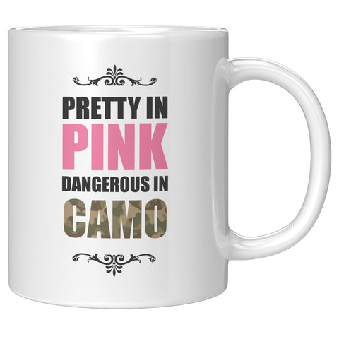 Image of Pretty In Pink Dangerous In Camo Ceramic Mug
