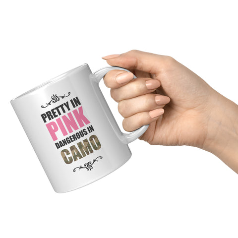 Image of Pretty In Pink Dangerous In Camo Ceramic Mug