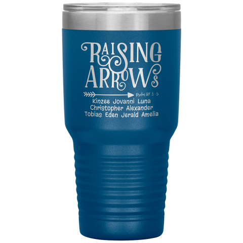 Image of Raising_Arrows_Personalized_Tumbler_30oz_Tumbler_Blue_Mockup.png