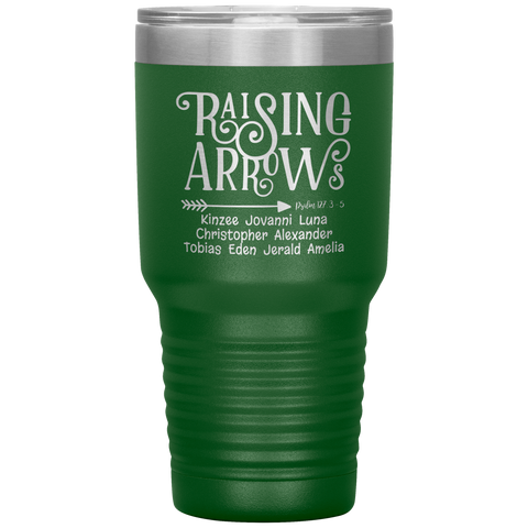 Image of Raising_Arrows_Personalized_Tumbler_30oz_Tumbler_Green_Mockup.png
