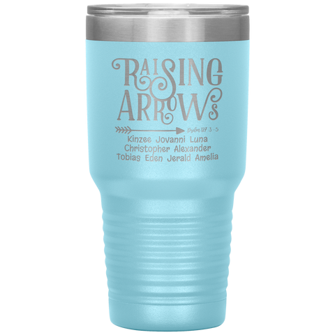 Image of Raising_Arrows_Personalized_Tumbler_30oz_Tumbler_LtBlue_Mockup.png