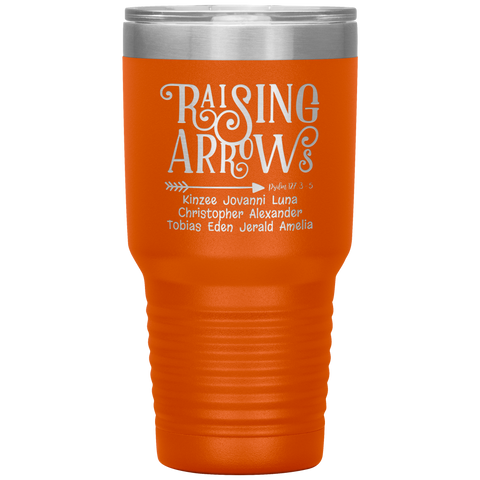 Image of Raising_Arrows_Personalized_Tumbler_30oz_Tumbler_Orange_Mockup.png