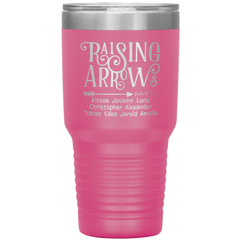 Image of Raising_Arrows_Personalized_Tumbler_30oz_Tumbler_Pink_Mockup.png