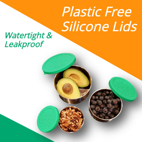 Image of Stackable Stainless Steel Food Storage Containers 3-Piece Set