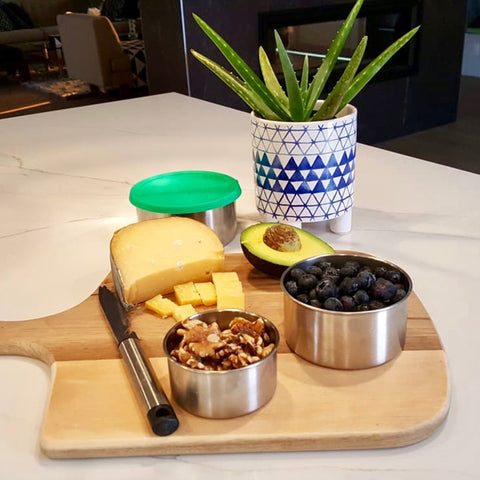 Image of Stackable Stainless Steel Food Storage Containers 3-Piece Set