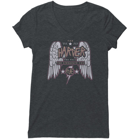 Image of The Harder You Fall The Stronger You Rise Womens V-Neck