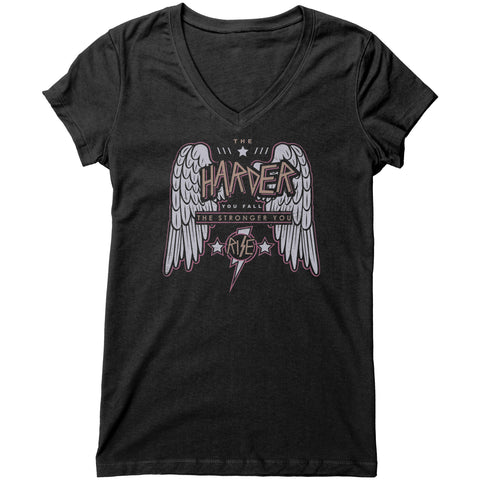 Image of The Harder You Fall The Stronger You Rise Womens V-Neck