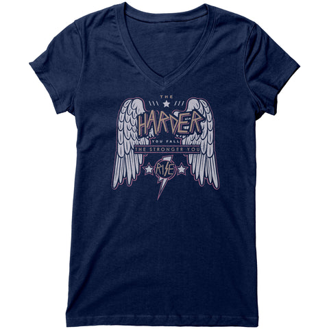 Image of The Harder You Fall The Stronger You Rise Womens V-Neck