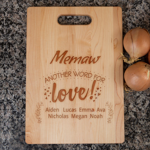 Image of Grandma Another Word For Love Personalized Cutting Board