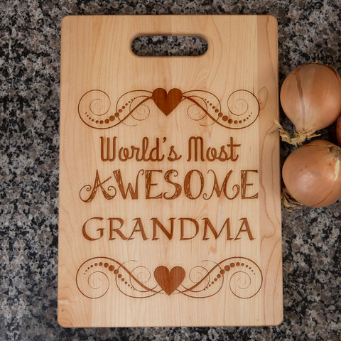 Image of Awesome Grandma Personalized Cutting Board