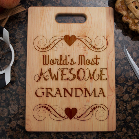 Image of Awesome Grandma Personalized Cutting Board