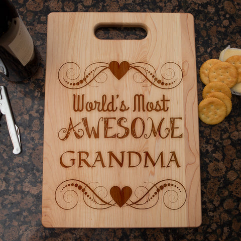 Image of Awesome Grandma Personalized Cutting Board