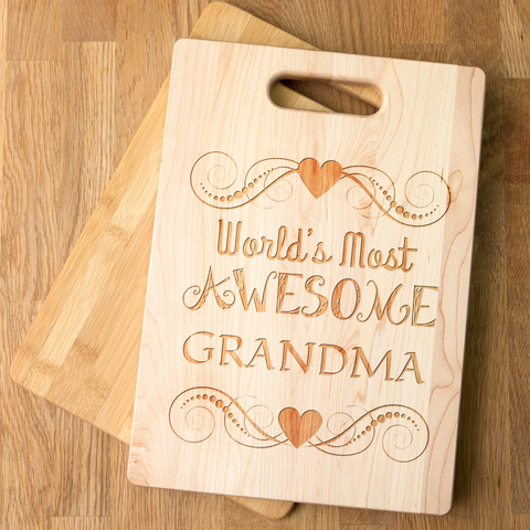 Image of Awesome Grandma Personalized Cutting Board