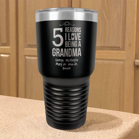 Image of Personalized Stainless Steel Tumbler 5 Reasons Grandma