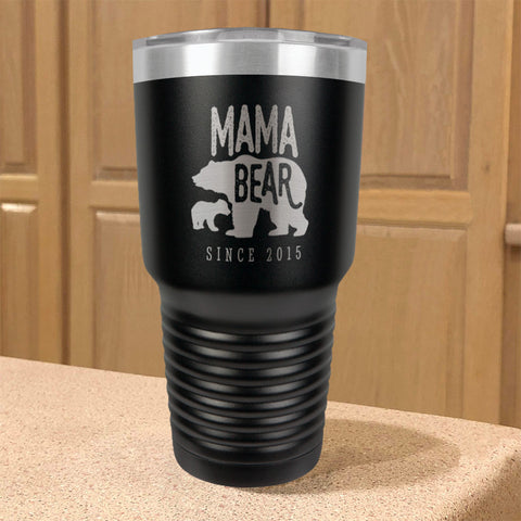 Image of Mama Bear Personalized Stainless Steel Tumbler
