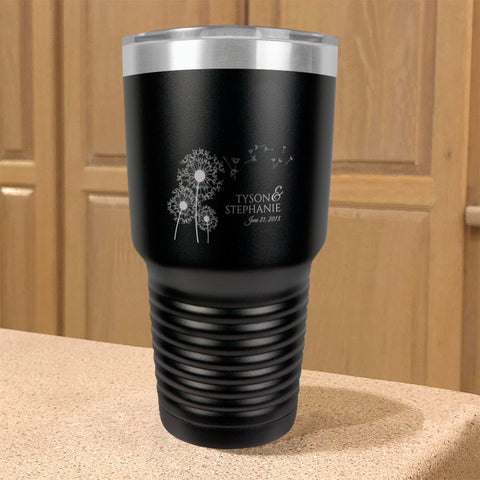Image of Personalized Stainless Steel Tumbler Dandelion Love