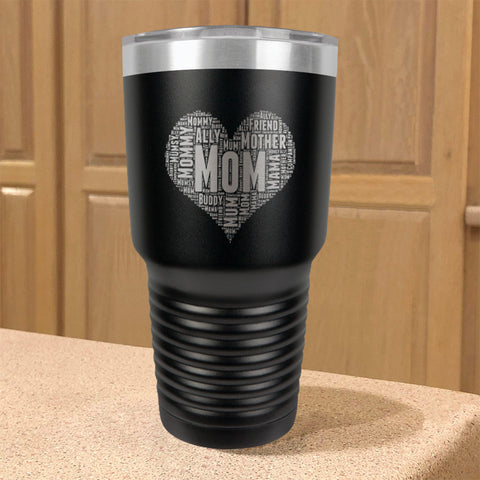 Image of Mom Heart Stainless Steel Tumbler
