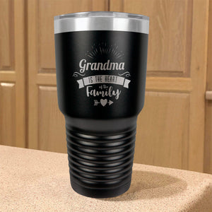 Grandma Is The Heart Of The Family Personalized Stainless Steel Tumbler