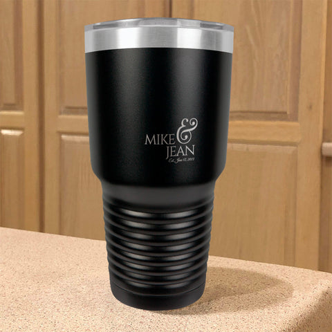 Image of Personalized Stainless Steel Tumbler Anniversary Couple