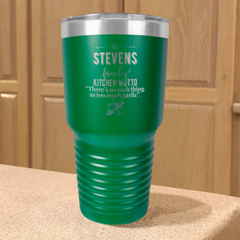 Image of Personalized Stainless Steel Tumbler Too Much Garlic Couple