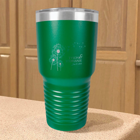 Image of Personalized Stainless Steel Tumbler Dandelion Love