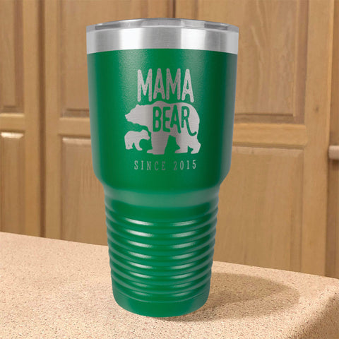 Image of Mama Bear Personalized Stainless Steel Tumbler