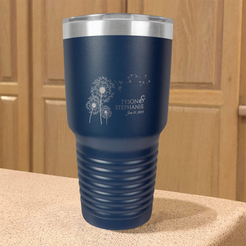 Image of Personalized Stainless Steel Tumbler Dandelion Love