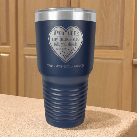 Image of Full Heart Personalized Stainless Steel Tumbler