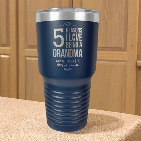 Image of Personalized Stainless Steel Tumbler 5 Reasons Grandma