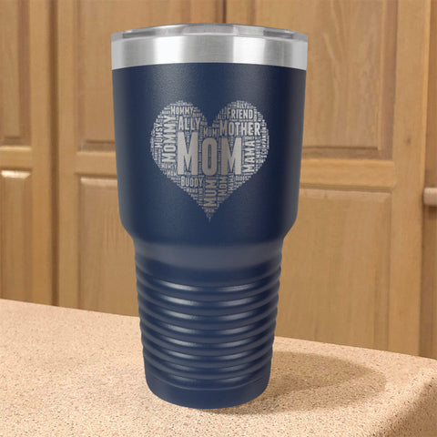 Image of Mom Heart Stainless Steel Tumbler
