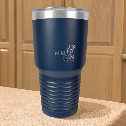 Image of Personalized Stainless Steel Tumbler Anniversary Couple