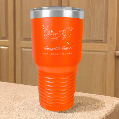 Image of Personalized Stainless Steel Tumbler Love Birds Couple