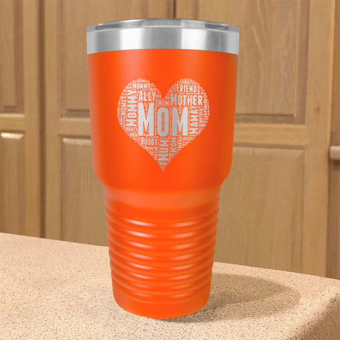 Image of Mom Heart Stainless Steel Tumbler