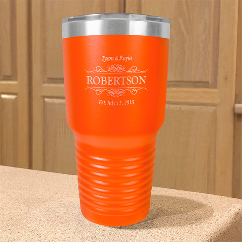 Image of Personalized Stainless Steel Tumbler Family EST Couple
