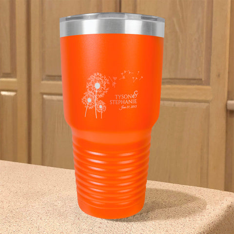 Image of Personalized Stainless Steel Tumbler Dandelion Love