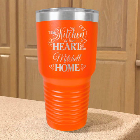 Image of Personalized Stainless Steel Tumbler Kitchen Heart of Home