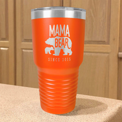 Image of Mama Bear Personalized Stainless Steel Tumbler