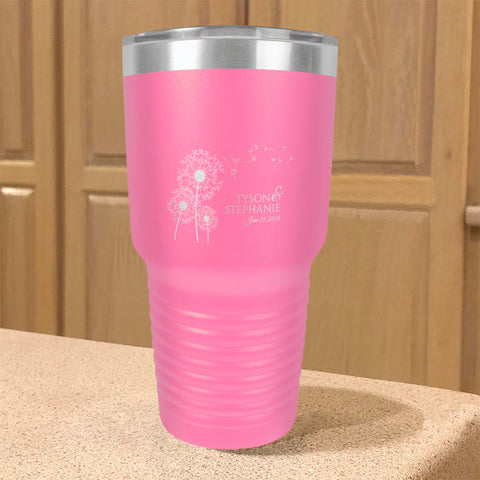 Image of Personalized Stainless Steel Tumbler Dandelion Love