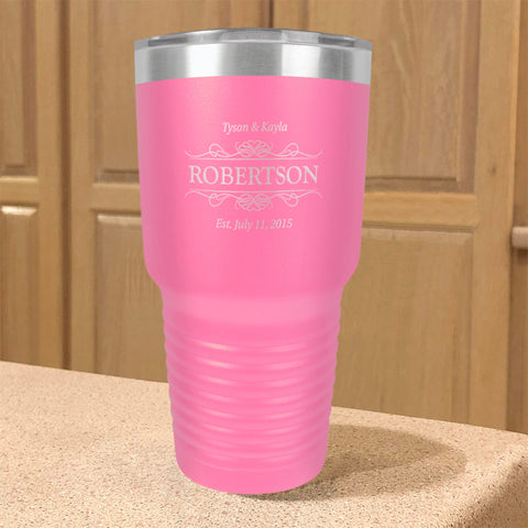 Image of Personalized Stainless Steel Tumbler Family EST Couple