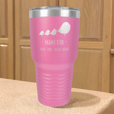 Image of Mama Bird Personalized Stainless Steel Tumbler