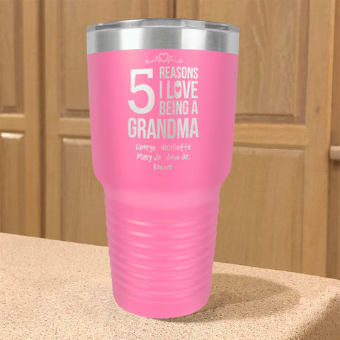 Image of Personalized Stainless Steel Tumbler 5 Reasons Grandma