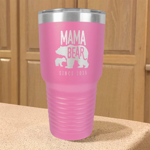 Image of Mama Bear Personalized Stainless Steel Tumbler