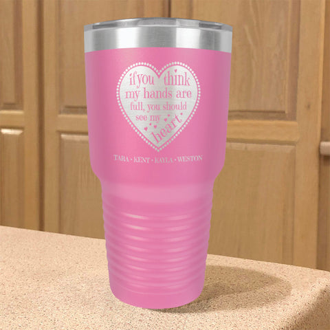 Image of Full Heart Personalized Stainless Steel Tumbler