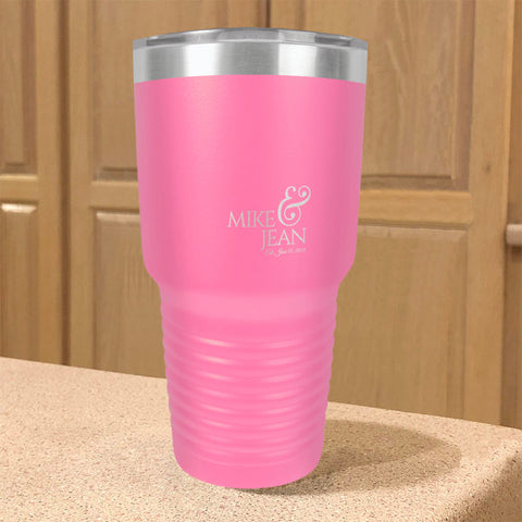 Image of Personalized Stainless Steel Tumbler Anniversary Couple