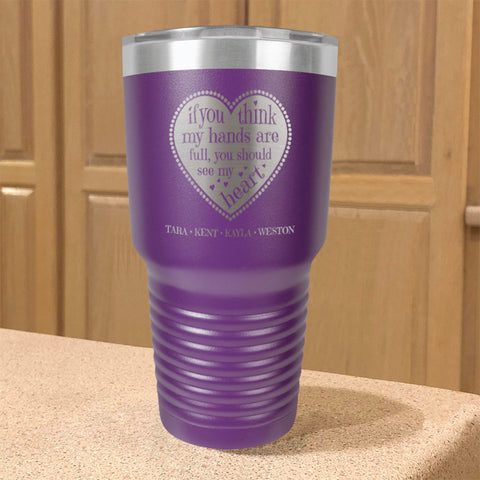 Image of Full Heart Personalized Stainless Steel Tumbler