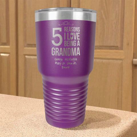 Image of Personalized Stainless Steel Tumbler 5 Reasons Grandma