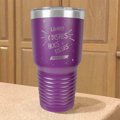 Image of Stainless Steel Tumbler Laundry & Dishes Hugs + Kisses